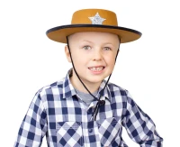 Cowboy hat with star, brown, size S