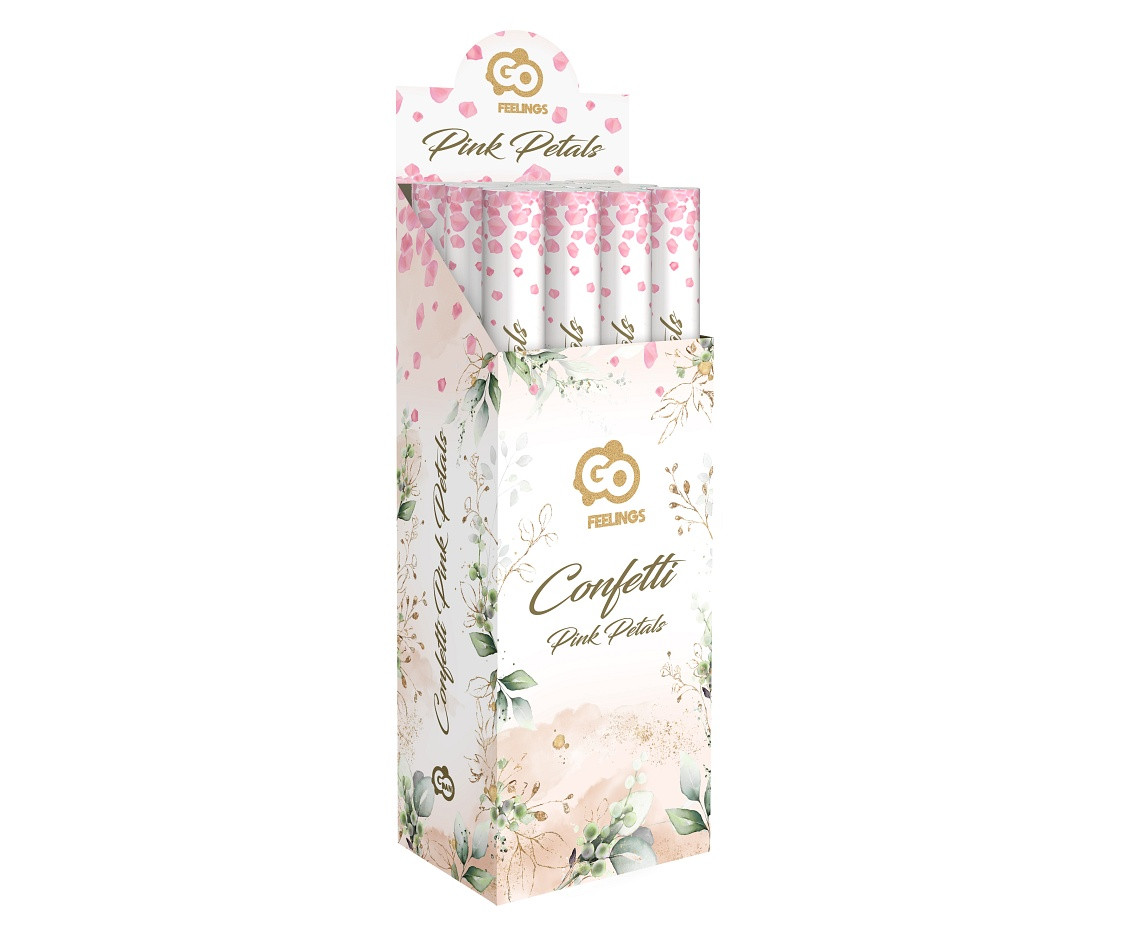 Confetti Cannon - rose petals, pink, textile / 60 cm