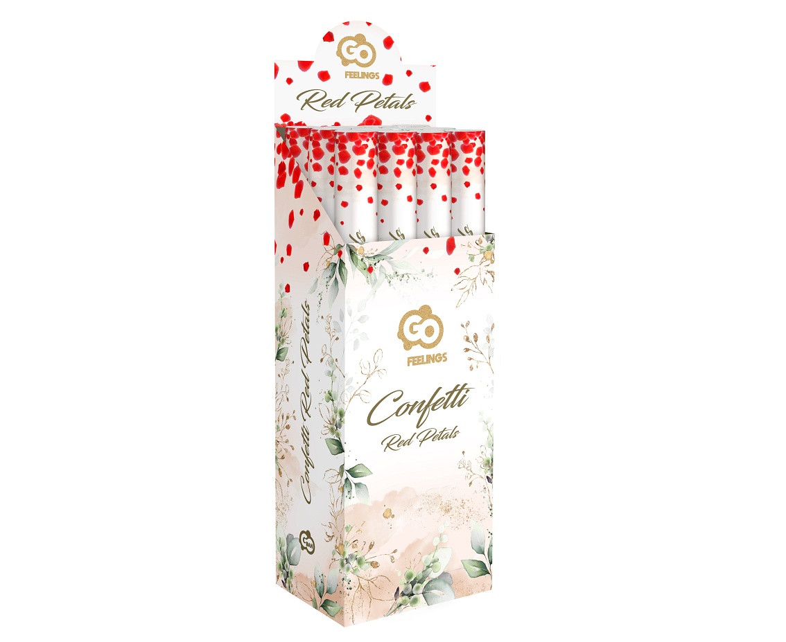 Confetti Cannon Rose Petals, textile, red / 60 cm