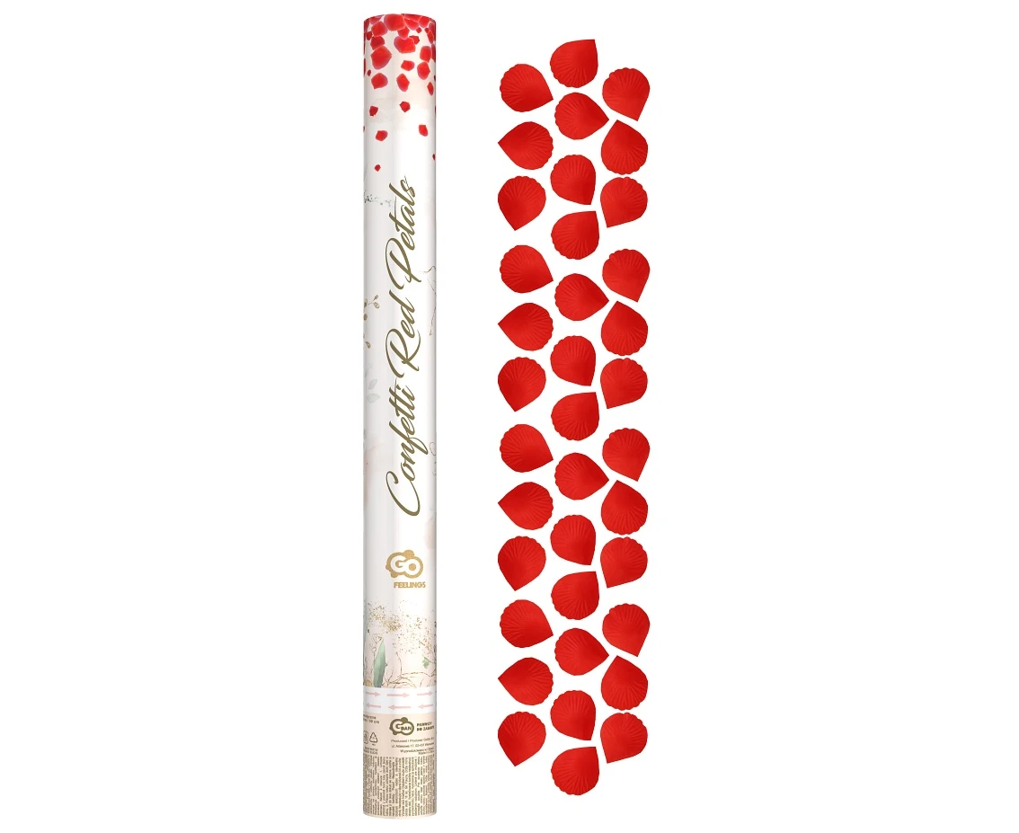 Confetti Cannon Rose Petals, textile, red / 60 cm
