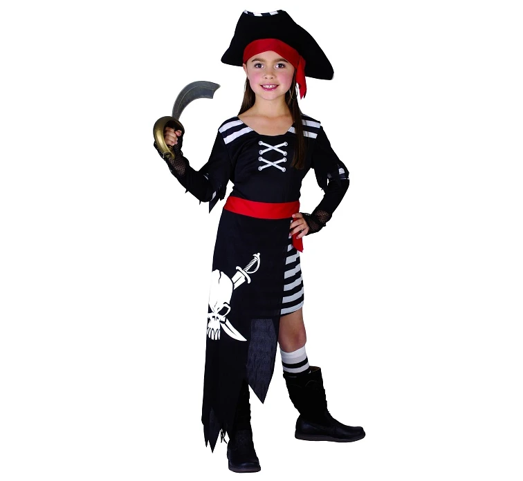 Pirate role-play set for kids (dress with belt and sleeves, hat), size 130/140 cm