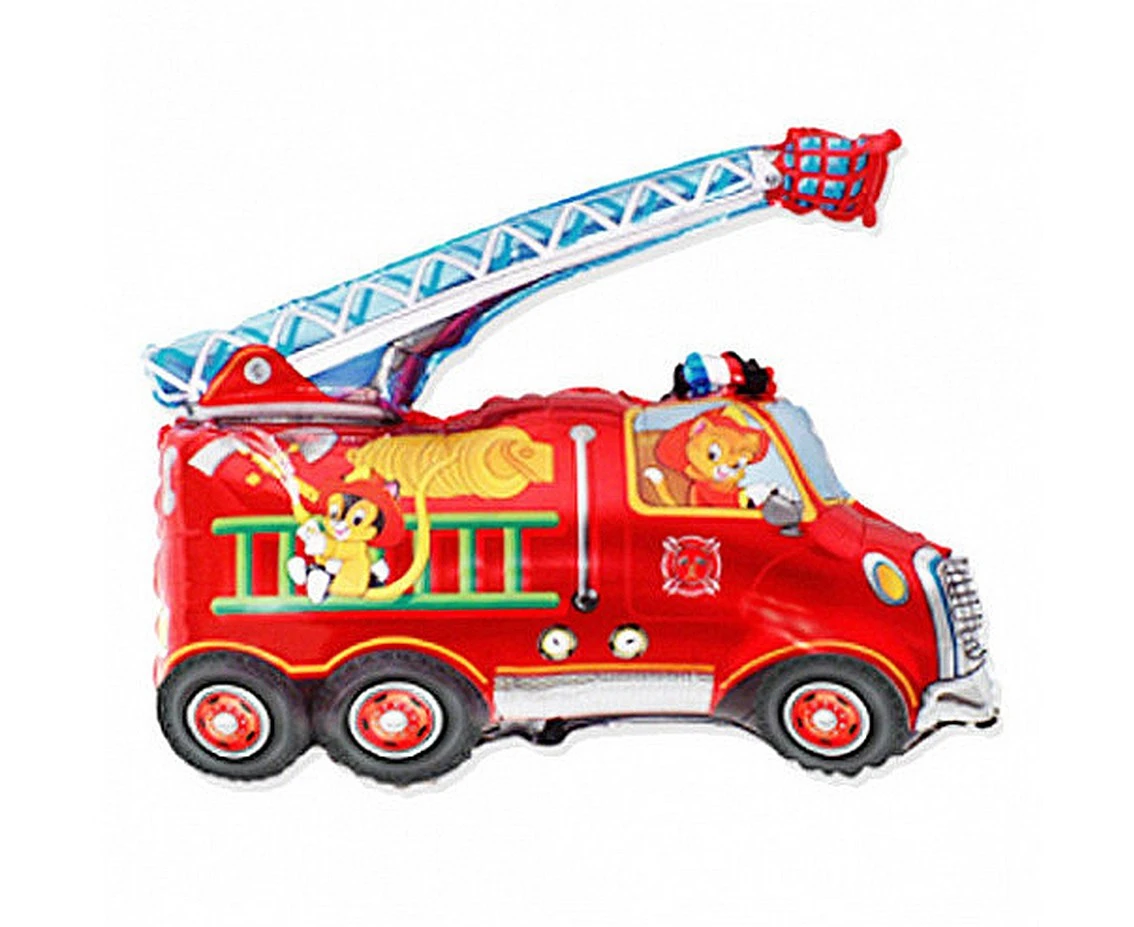 Foil balloon 14" FX - Fire truck,  unpacked (flat)