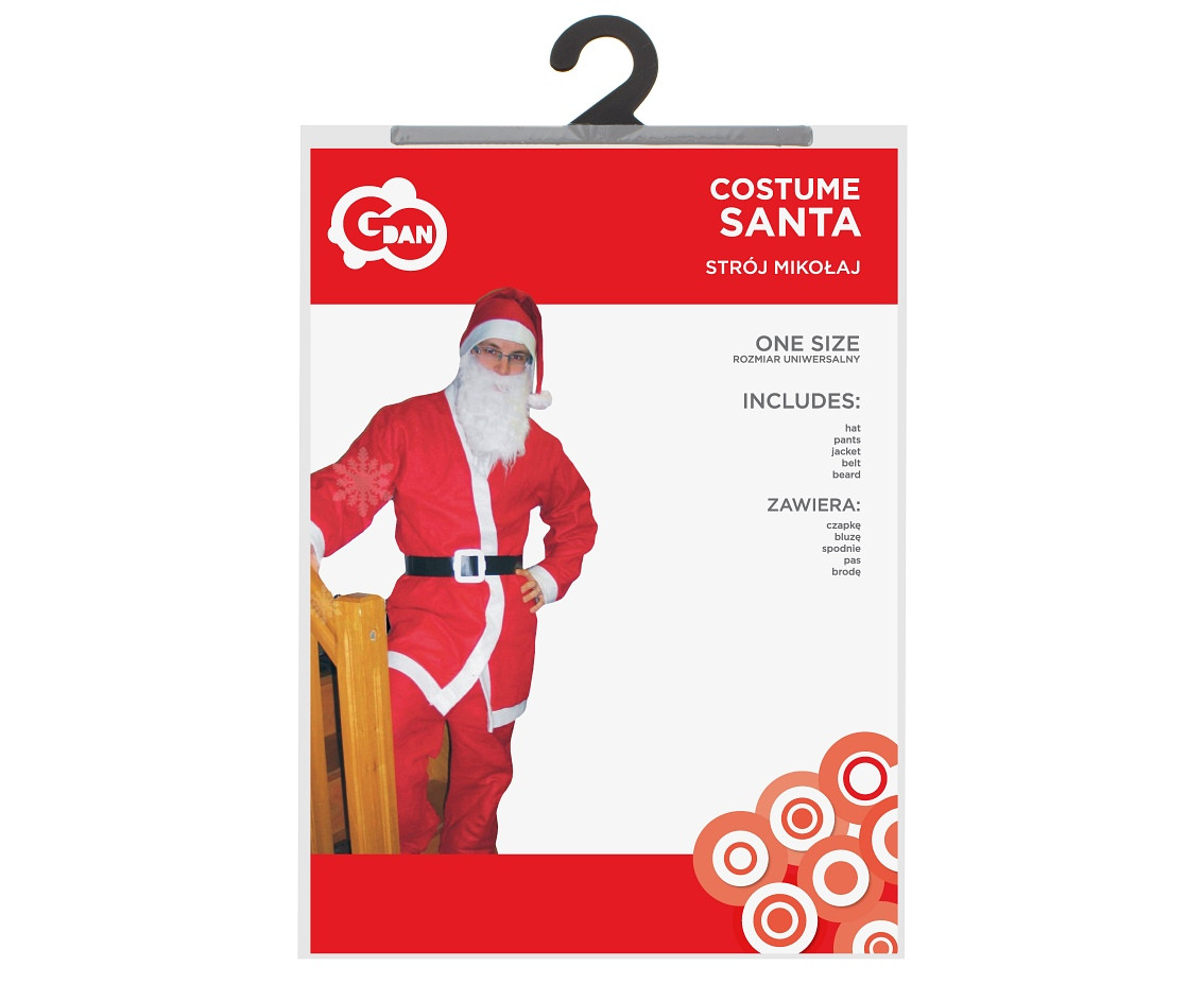 Santa Role-Play set (hat, beard, blouse, pants, belt), one size