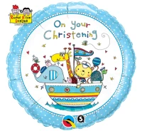 Balon foliowy 18" QL CIR "On Your Christening (niebieski)" KK