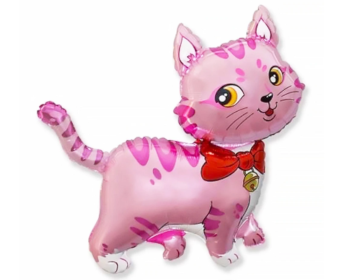 Foil balloon 14" FX - Pink kitten,  unpacked (flat)