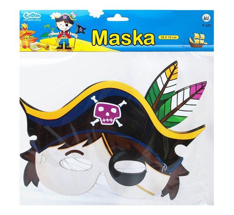 "Pirate" mask, 26 x 19 cm, 6 pcs EOL
