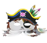 "Pirate" mask, 26 x 19 cm, 6 pcs EOL