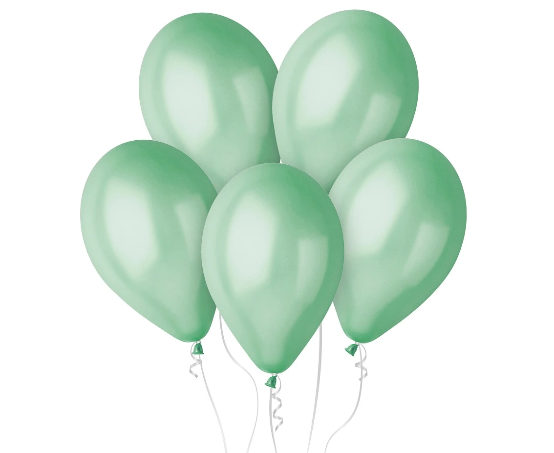 Balony Gemar 12", metalik turkusowozielone, 100szt. KK