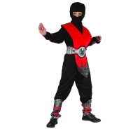 Red Ninja role-play set (hood, shirt, pants, armor, belt, arm guards, leg guards), size 110/120 EOL