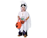Little Ghost role-play set for kids (cape with hood, pumpkin bag), size 92/104 cm
