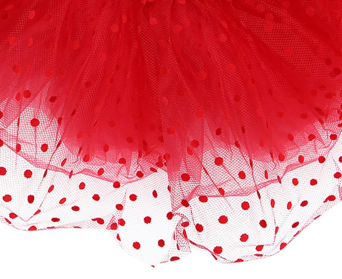 Tulle tutu, costume for children, red with dots, one size EOL