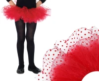Tulle tutu, costume for children, red with dots, one size EOL