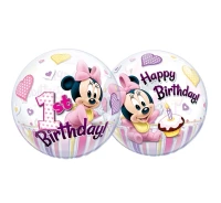 Balon foliowy 22" QL Bubble Poj. Minne Mouse 1 Urodziny ST ASORT KK