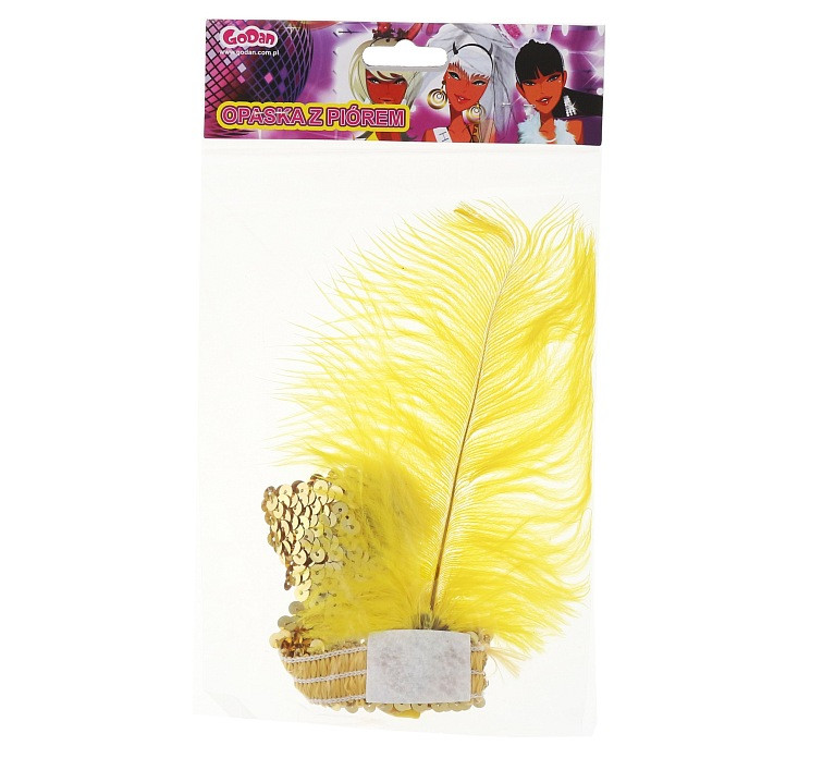 Headband with feather Retro (gold) EOL