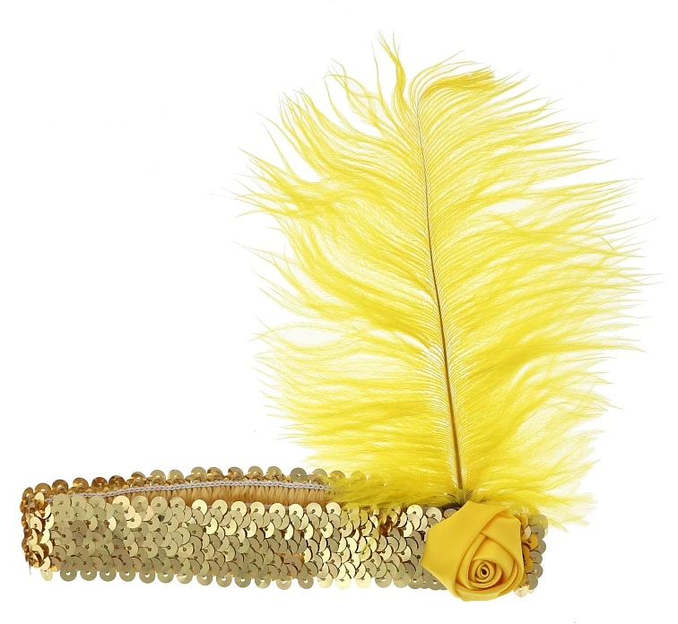 Headband with feather Retro (gold) EOL