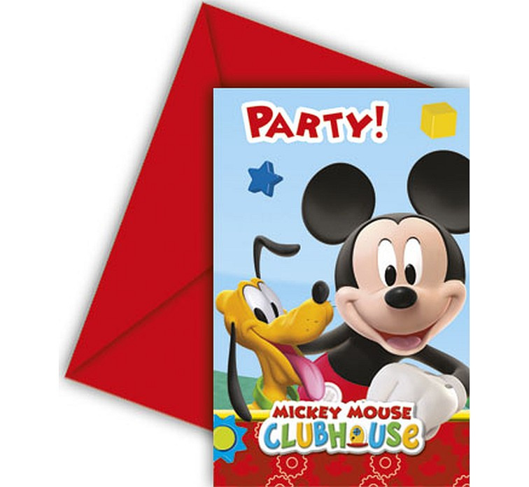 Invitations with envelope "Playful Mickey" 6 pcs EOL