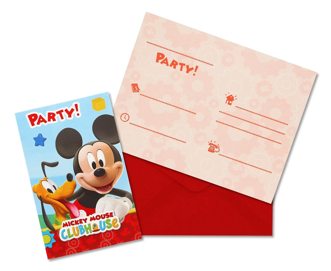 Invitations with envelope "Playful Mickey" 6 pcs EOL