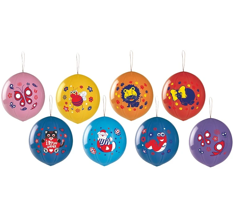 Balloons Gemar, pastel ball with lux print, mix, 50pcs