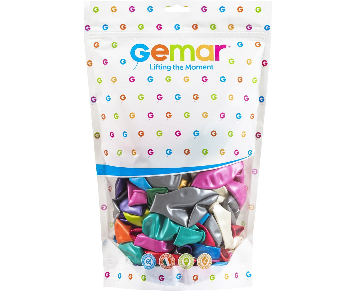 Balony Gemar 12", metalik mix, 50szt.