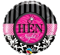 Balon foliowy 18" QL CIR "Hen Night! Damask & Stripes" KK