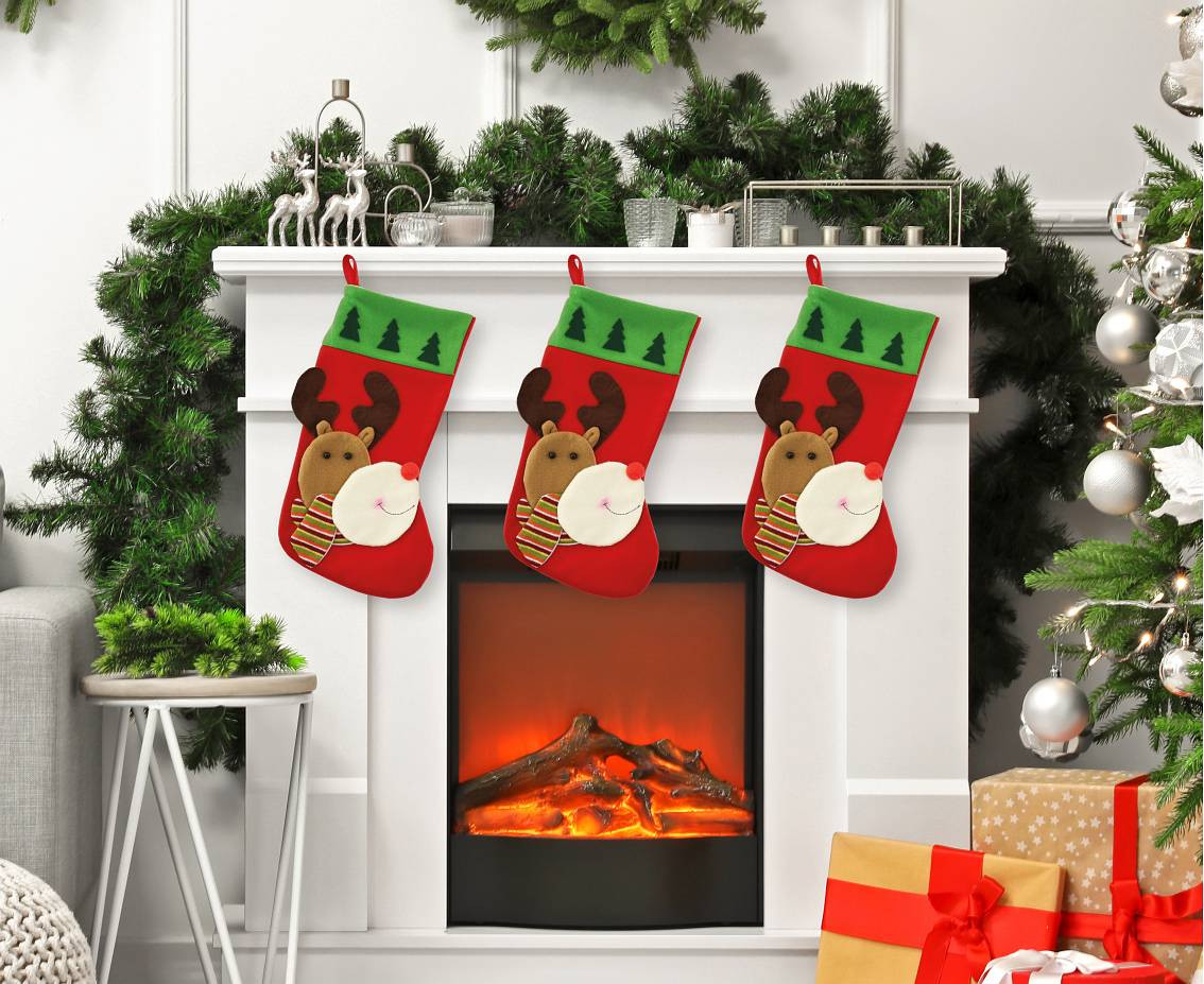 Xmas stocking with "Reindeer with scarf"