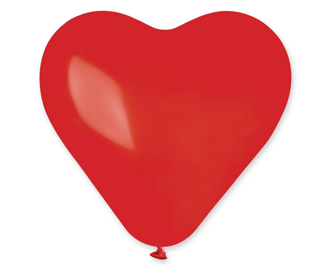 Balloons Gemar 17", CR pastel large heart dark red, 50pcs