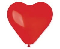 Balloons Gemar 17", CR pastel large heart dark red, 50pcs