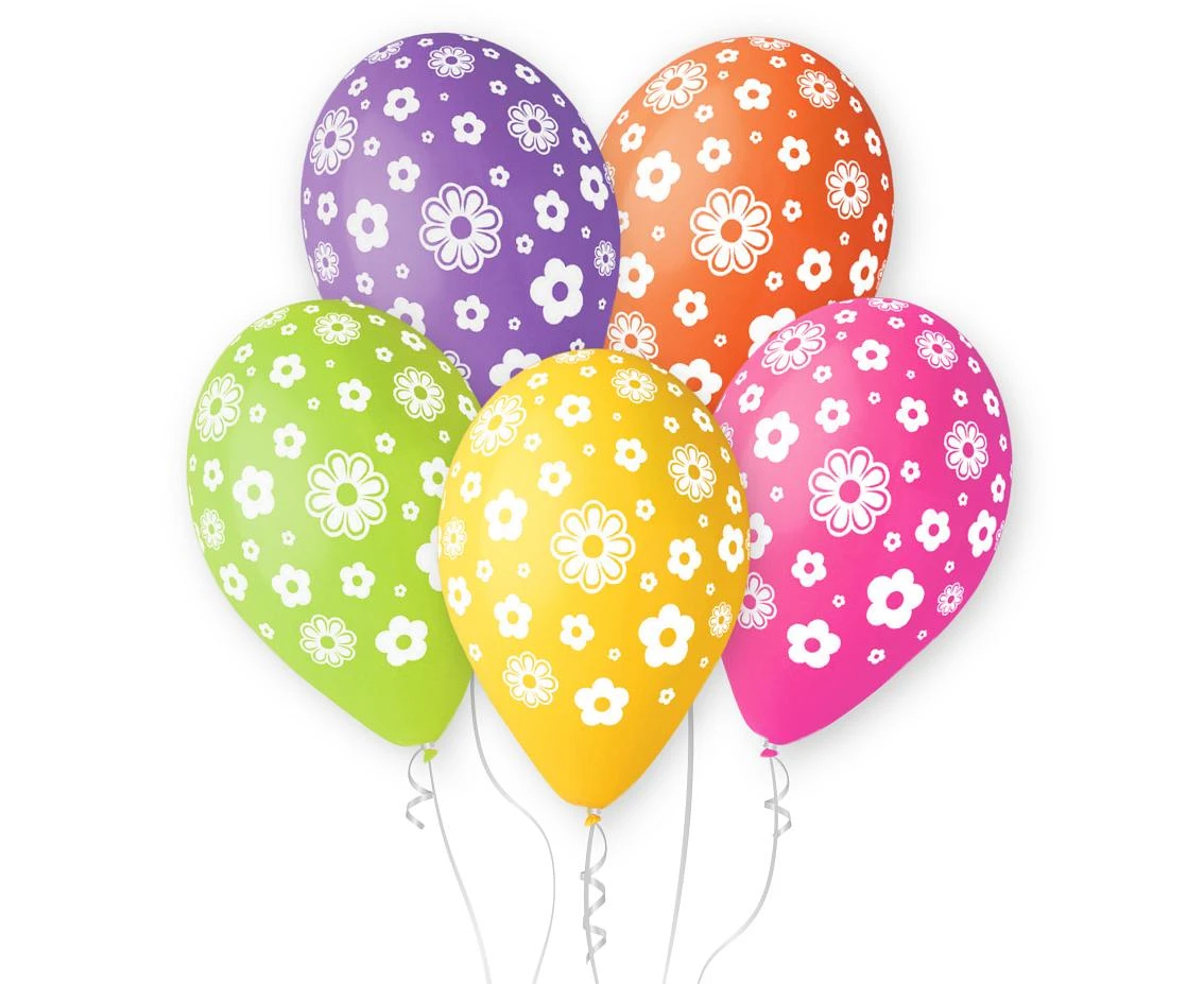 Balony Gemar 12", pastel premium "kwiatuszki", 5szt.