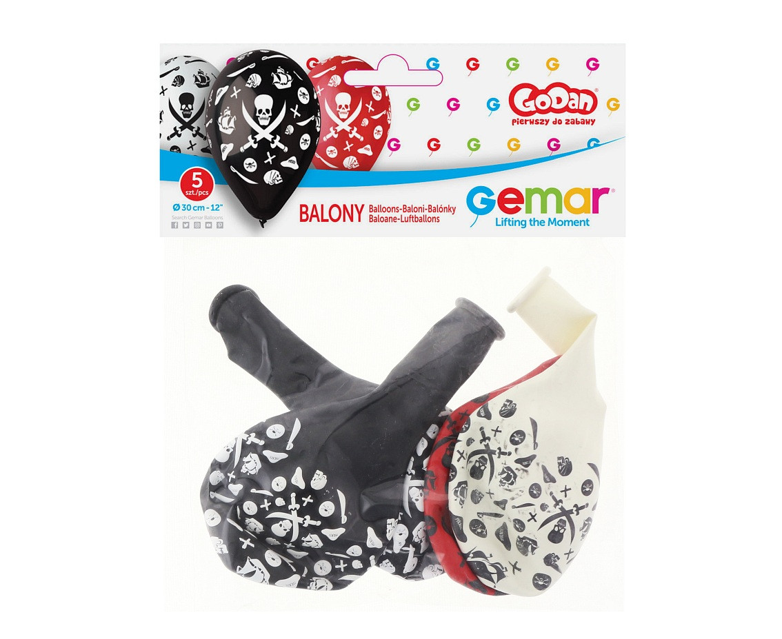 Balloons Gemar 12", pastel premium pirates, 5pcs