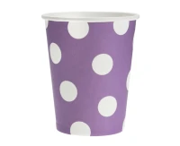 Paper cups Polka Dot, purple, 270 ml / 6 pcs