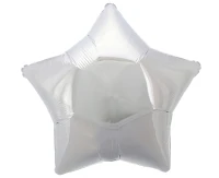 JUMBO FX foil balloon - Star (silver),  unpacked (flat)