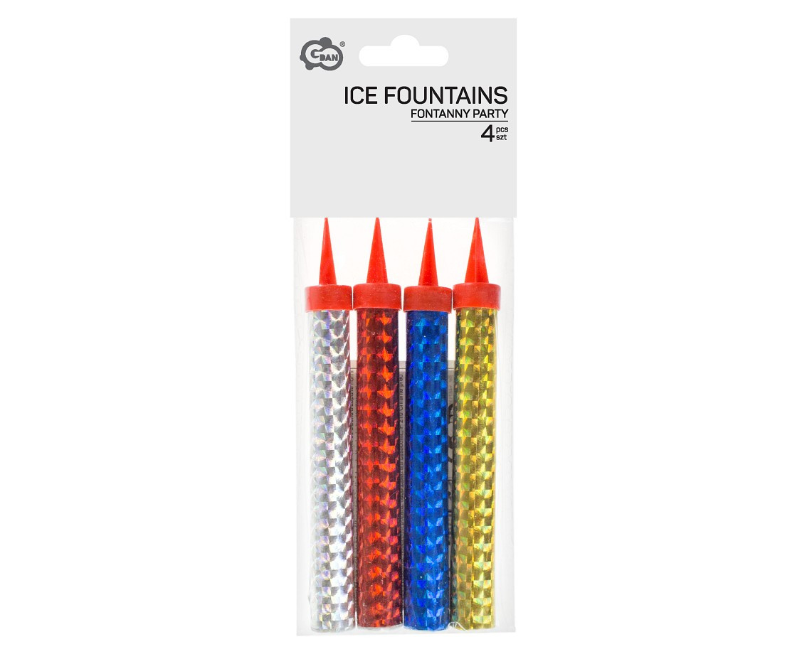 Fountains party 12 cm/ 4 pcs, holographic color mix