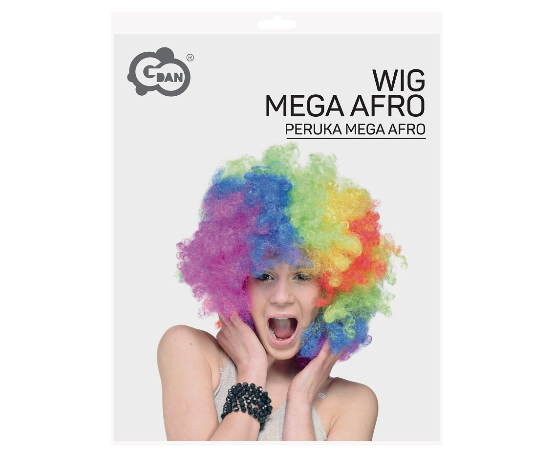 Wig "Mega Afro", rainbow-coloured, one size
