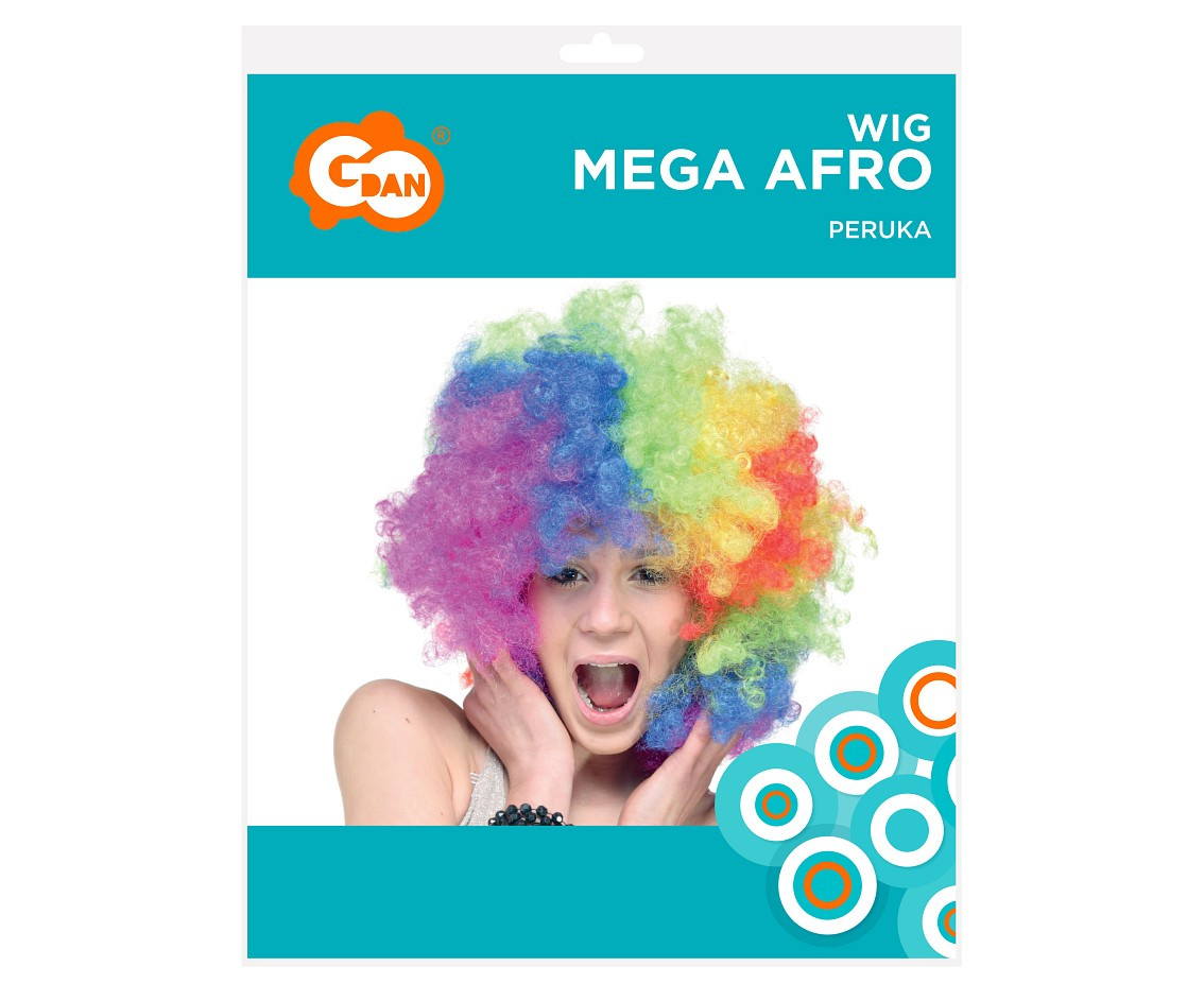 Wig "Mega Afro", rainbow-coloured, one size