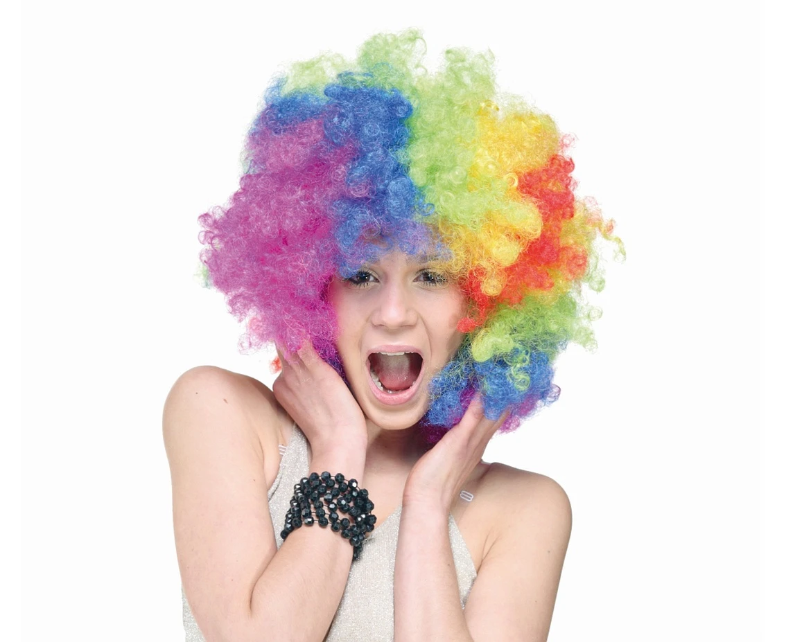 Wig "Mega Afro", rainbow-coloured, one size