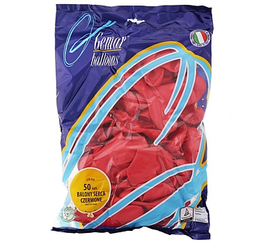Balloons Gemar 10", CR pastel heart raspberry red, 50pcs