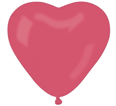Balloons Gemar 10", CR pastel heart raspberry red, 50pcs