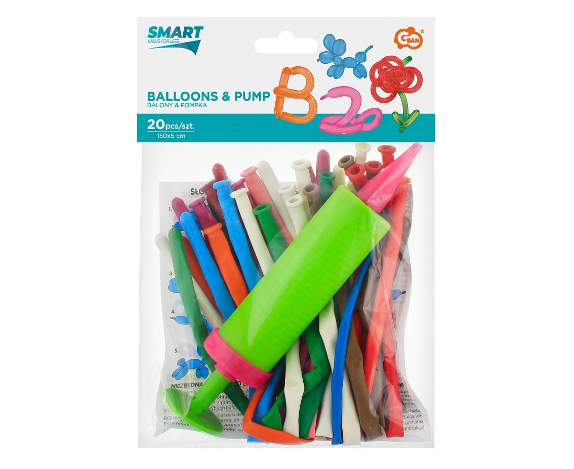 Balloons Godan, pastel set "prymus 20" with pump, 20pcs
