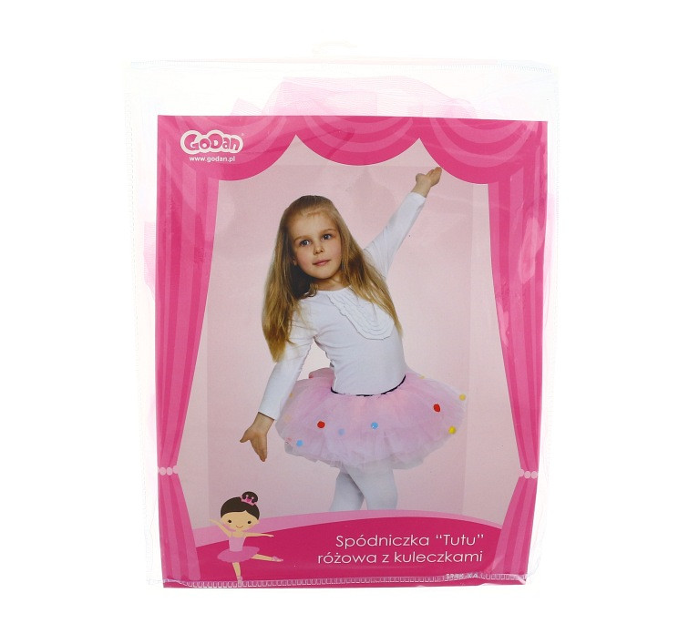 Children Tutu Skirt, pink with balls, 3 years up