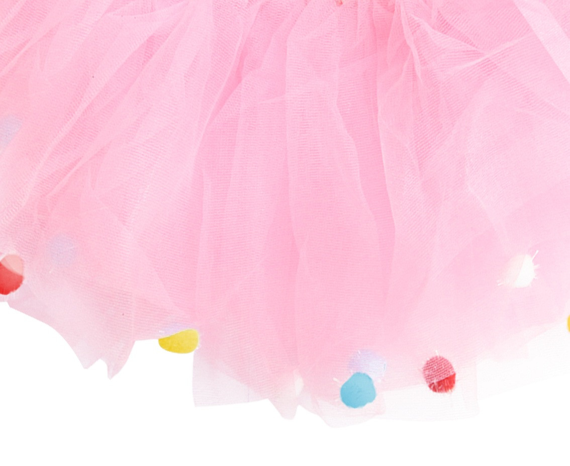 Children Tutu Skirt, pink with balls, 3 years up
