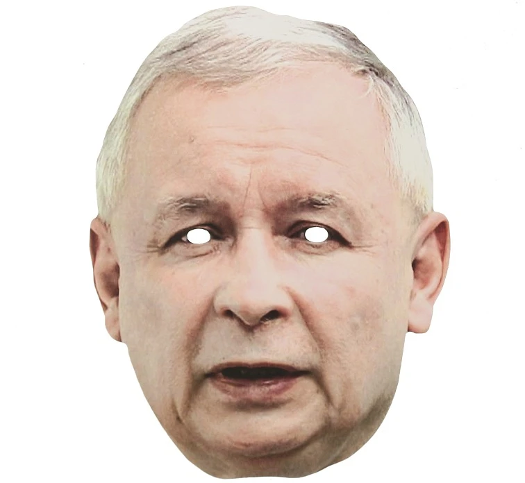 Paper mask "Jaroslaw Kaczynski"