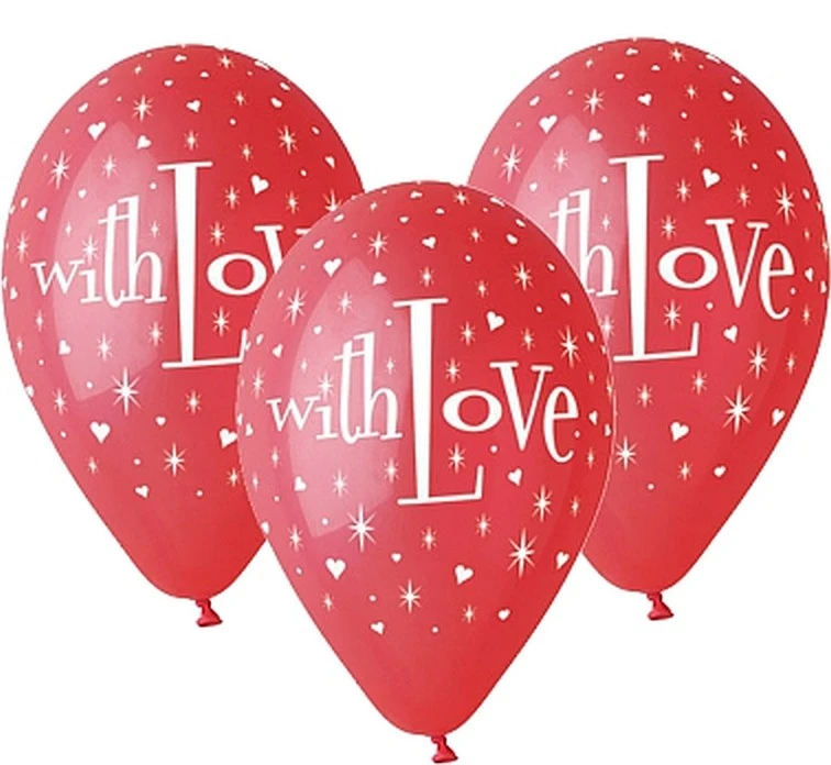 Balloons Gemar 12", pastel premium "with love", 5pcs