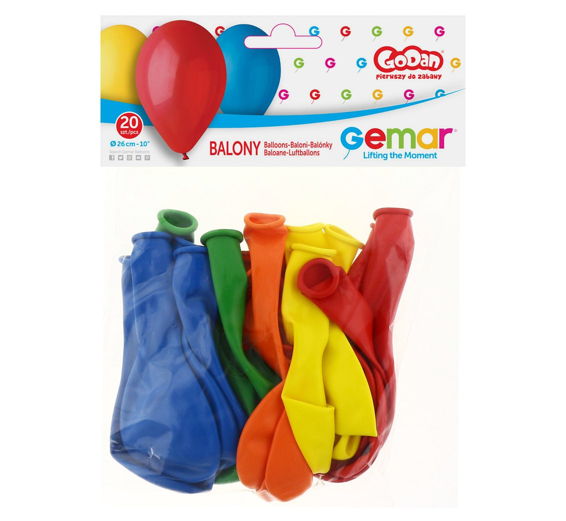 Balloons Gemar 10", premium pastel, 20pcs