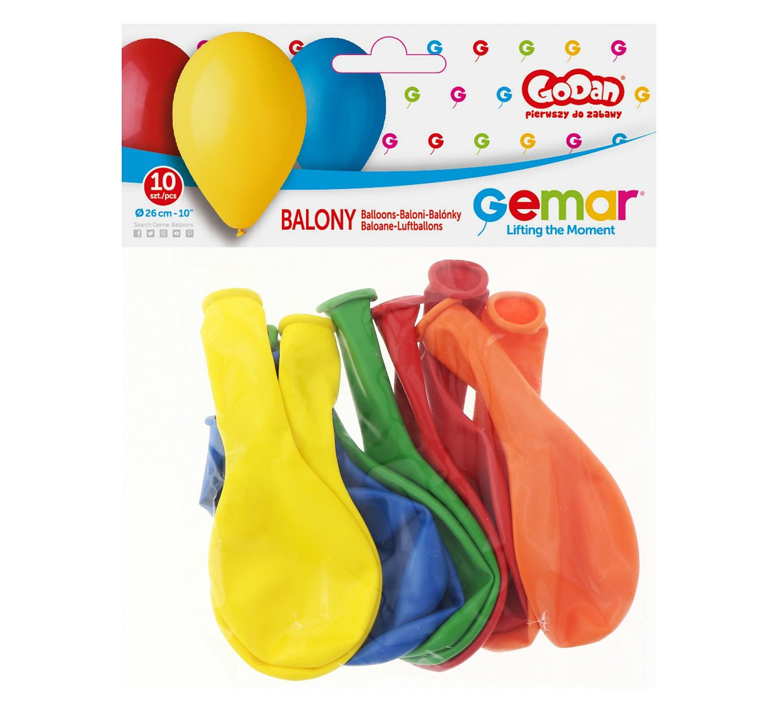 Balony Gemar 10", premium pastelowe, 10szt.