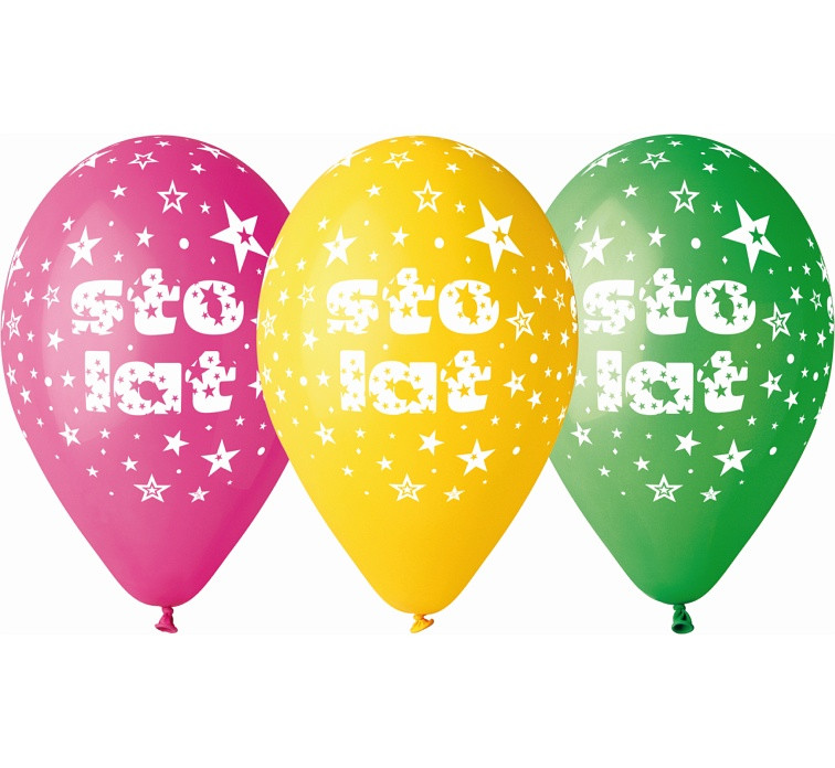 Balloons Gemar 12", pastel premium "sto lat", 5pcs