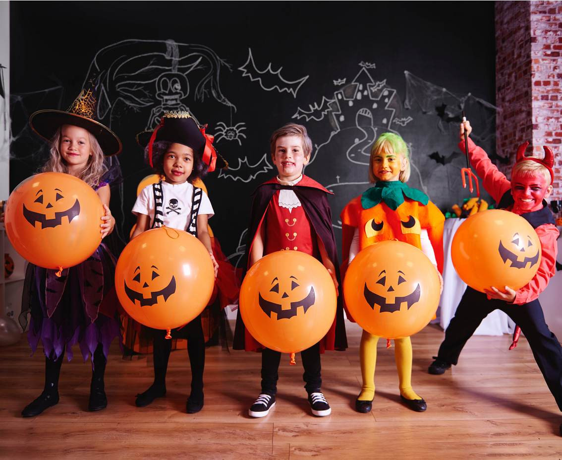 Balloons Gemar, pastel halloween pumpkin, ball shape with rubber band, 3pcs