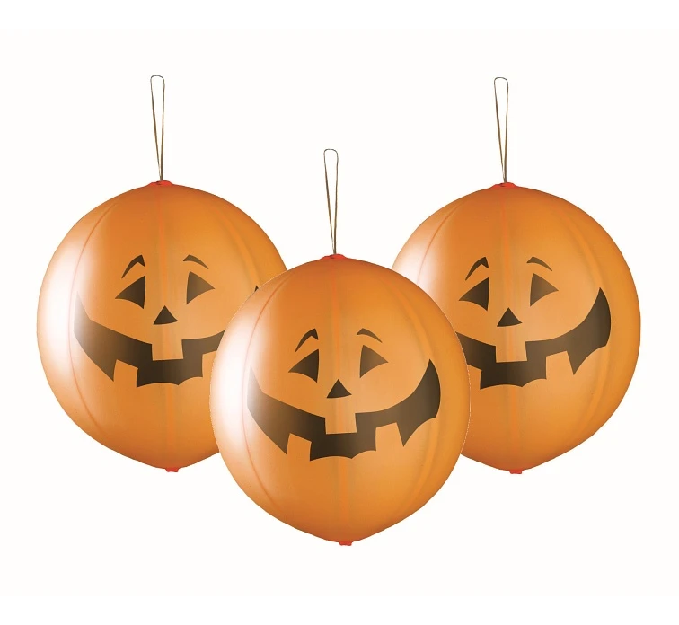 Balloons Gemar, pastel halloween pumpkin, ball shape with rubber band, 3pcs