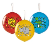 Balony Gemar, pastel premium zwierzęta, piłki z gumką, 3szt.