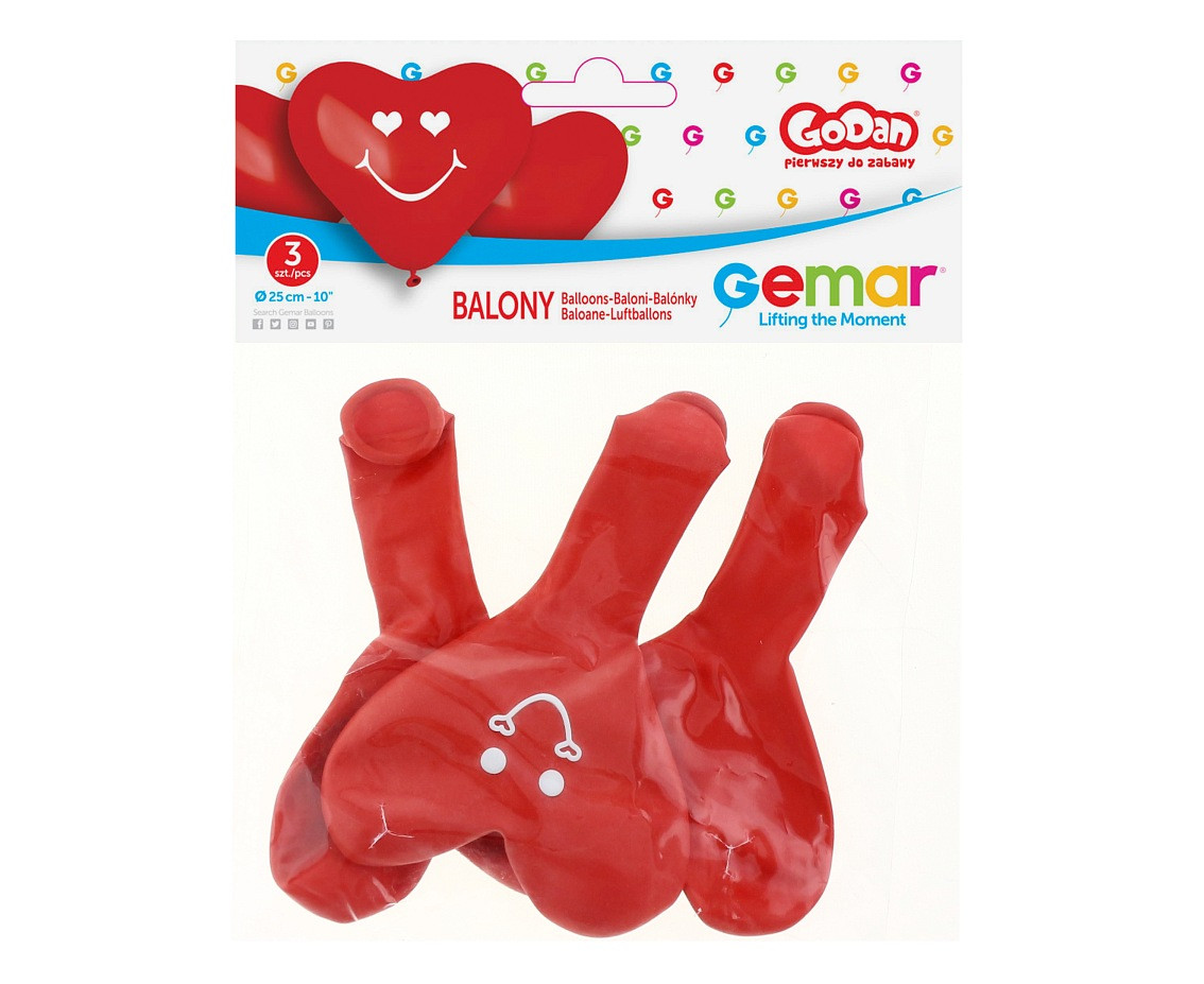 Balloons Gemar, pastel premium "balloon hearts", 3pcs