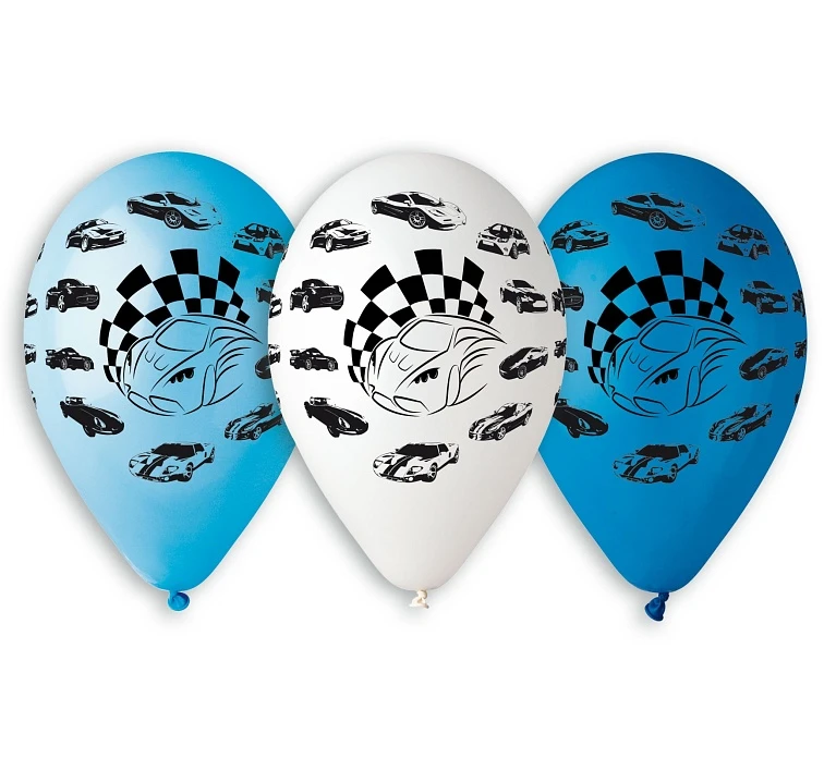 Balloons Gemar 12", pastel premium cars, 5pcs